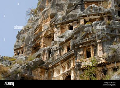 Small Temple Style Rock Cut Tombs, Antalya fotoğrafı
