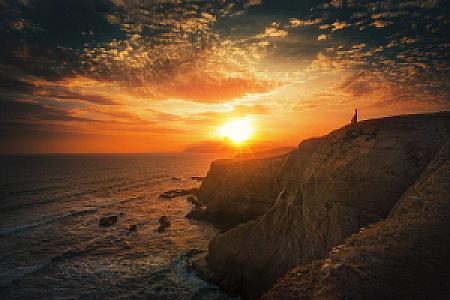 Красивый вид на скалы на закате, Muğla fotoğrafı