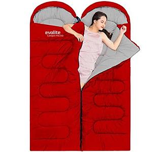 Evolite Camper Pro Sq Birleştirilebilir 2 Kişilik Uyku Tulumu - Kırmızı