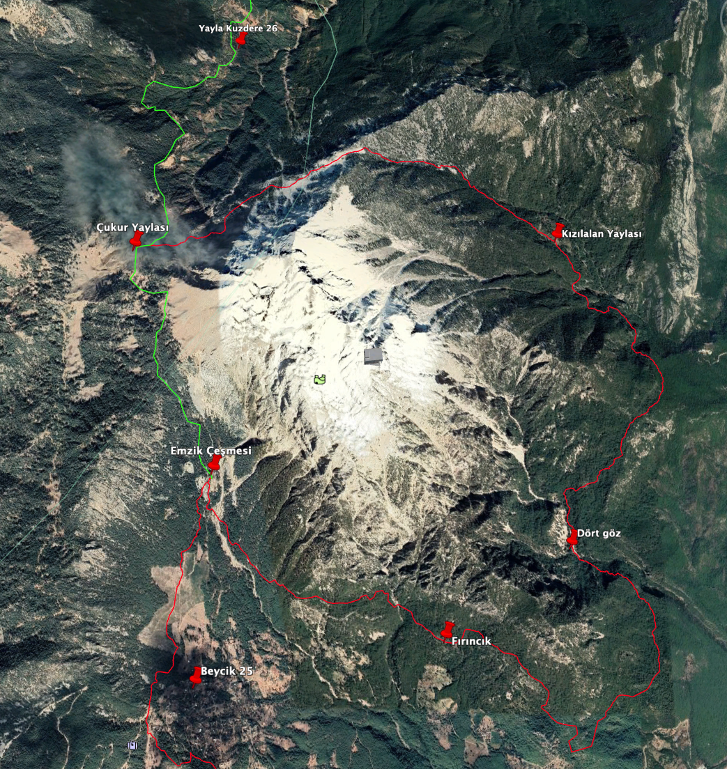 Likya Yolu Üzerinde Tahtalı Zirvesi ve Gedelme Vadisi Yürüyüş Rotası – 18.10 km macera rotası