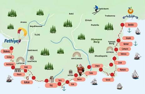 Likya Yolu'ndan Patara Antik Kenti ve Patara Plajı'na Doğru 14,35 km Yürüyüş Rota